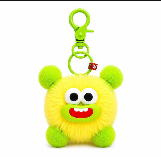 Kawaii Fuzzy Monster Keychain – Cute Backpack Charm (Multiple Colors)