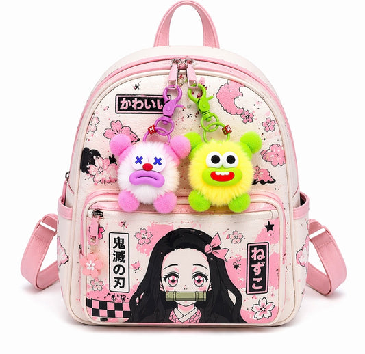 Kawaii Fuzzy Monster Keychain – Cute Backpack Charm (Multiple Colors)